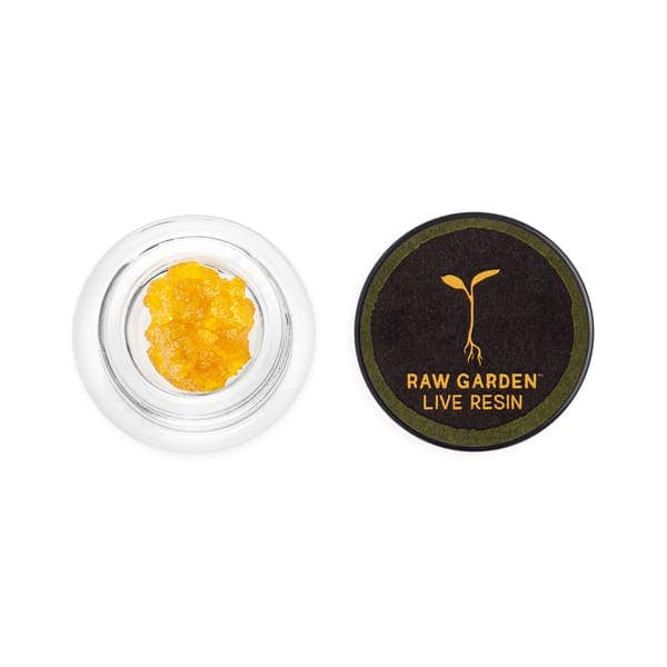 Raw Garden live resin cannabis extract in a small container.