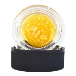 Cannabis concentrate in glass jar at Spliff Nation Dispensary.