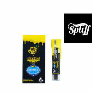 Lemonchello x Packwoods Infused Hybrid Pre-Roll 2.25g with vibrant yellow packaging and premium design available at Spliff Nation Dispensary in Washington