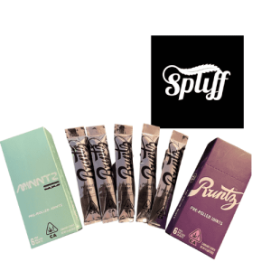 Joints pack with Spliff Nation Dispensary branding and pre-rolled joints for cannabis consumption.
