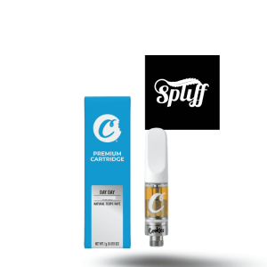 Premium cannabis cartridge with packaging at Spliff Nation Dispensary.