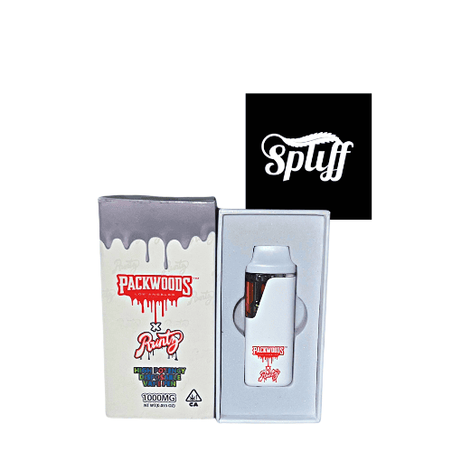 Packwoods Runtz disposable vape with packaging, ideal for cannabis enthusiasts.