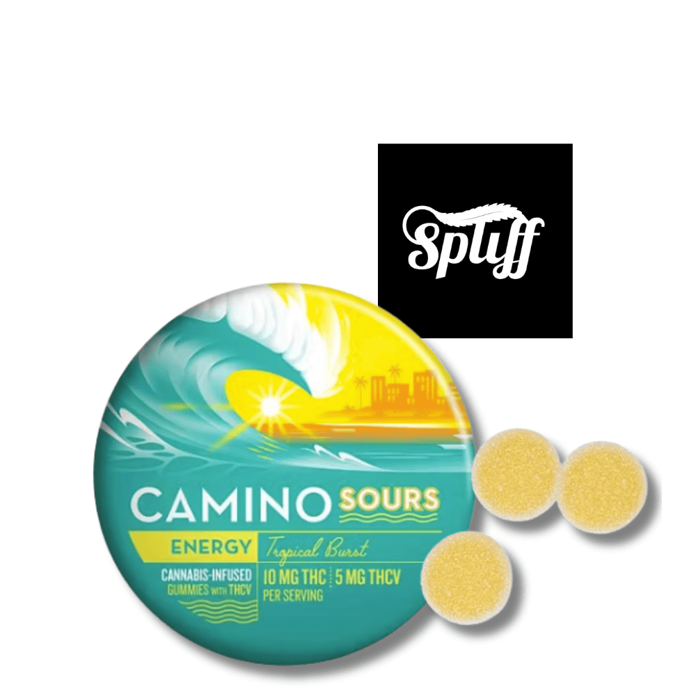 Camino Sours gummies with THC and CBD, perfect for a relaxing experience at Spliff Nation Dispensary.