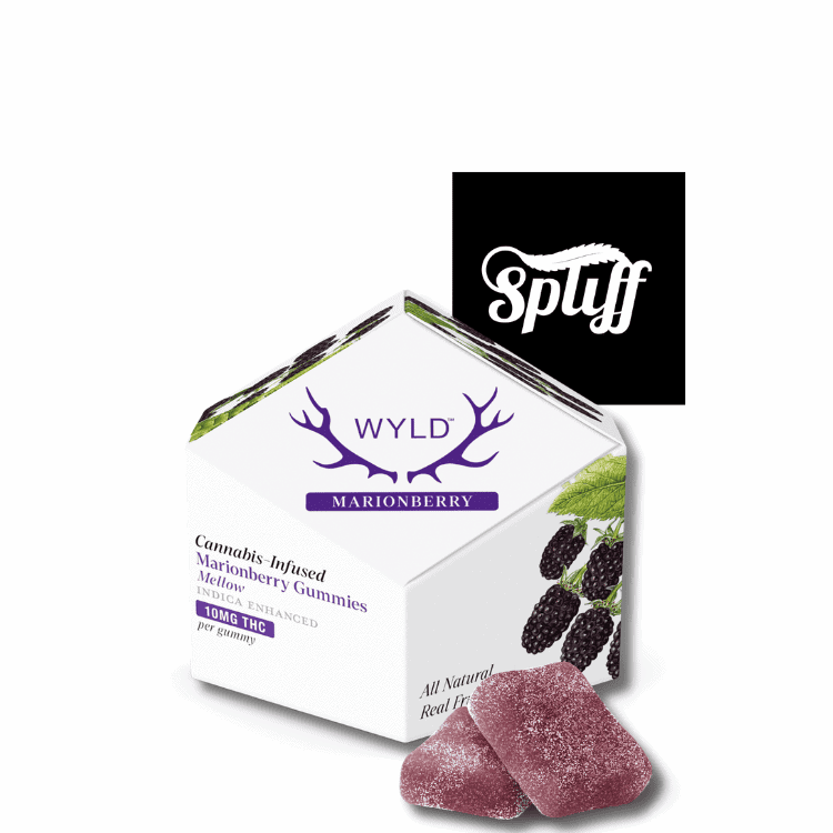 WYLD Marionberry Indica Gummies 100mg THC at Spliff Nation Dispensary your selected city