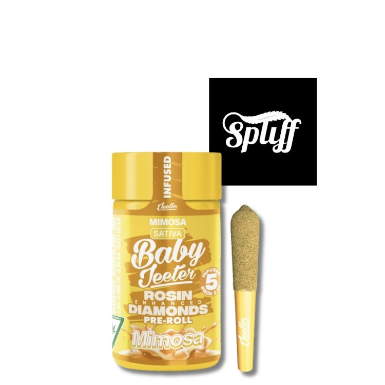 Baby Jeeter Mimosa rosin diamonds infused pre-roll 5-pack at Spliff Nation Dispensary your selected city