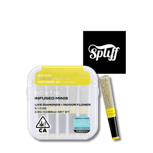 Boutiq Pink Lemonade x Mango live diamonds infused mini pre-roll 5-pack in your selected city