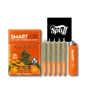 Smart Rolls Clementine five pre-rolled joints with torch lighter at Spliff Nation Dispensary DC